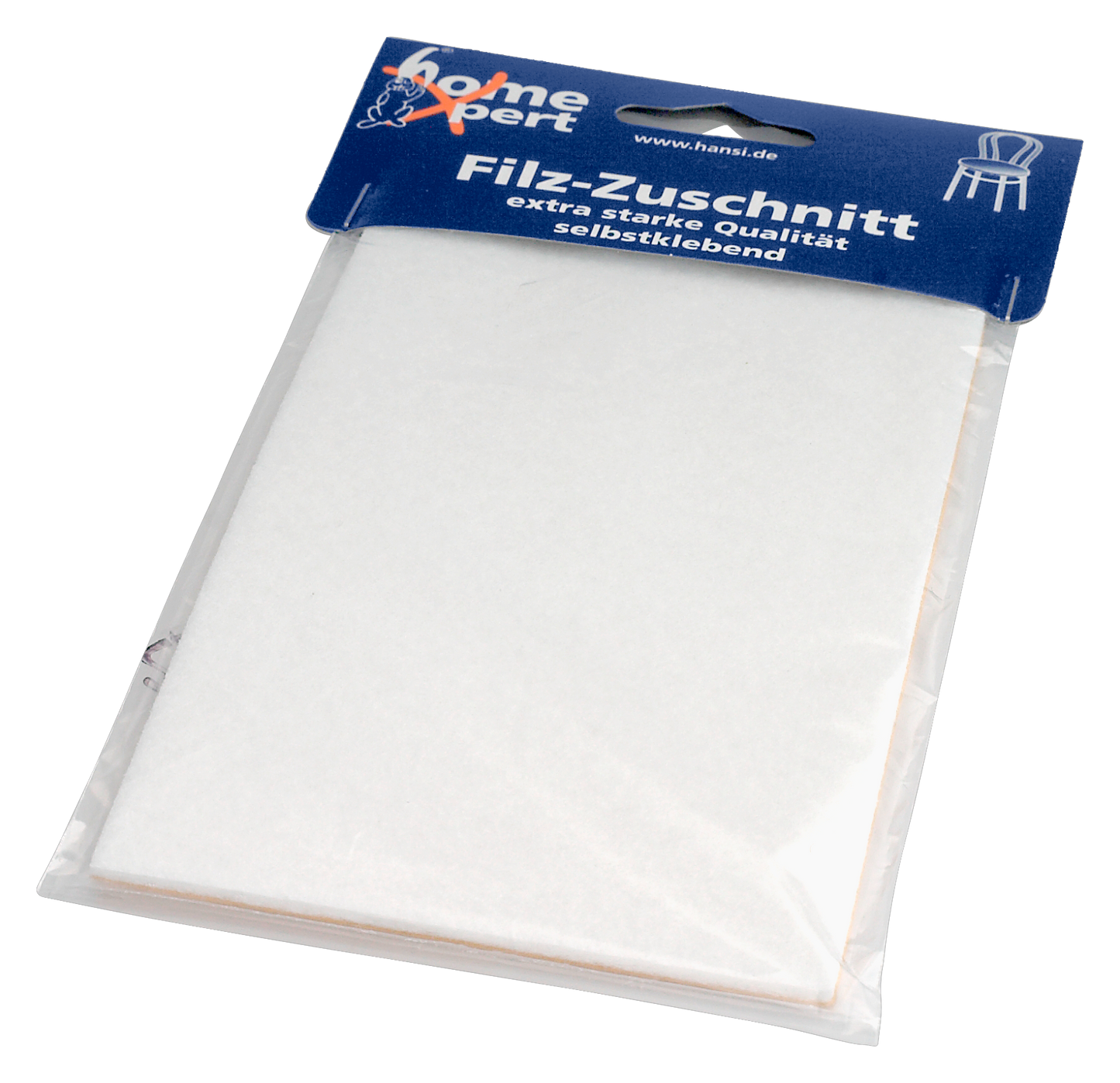 Filzgleiter Zuschnitt 10x20cm weiß - 1 Stück